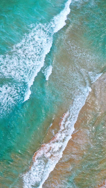 Beach wallpaper sea waves aerial view