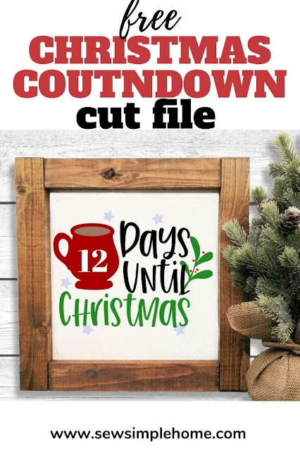 Cut or print your own holiday countdown with this free countdown to Christmas SVG and PNG cut file.