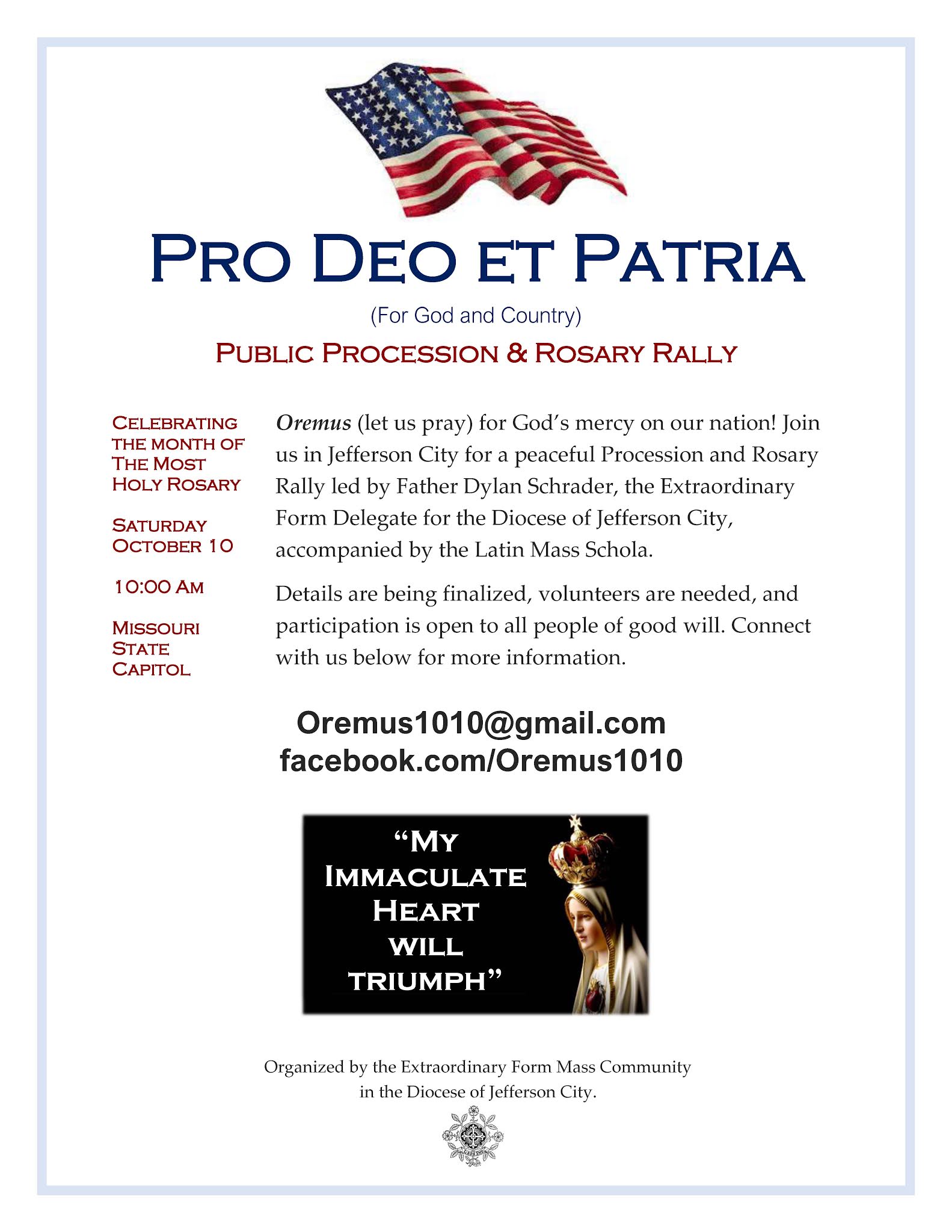 RORATE CÆLI Event "Pro Deo et Patria" Public Procession & Rosary