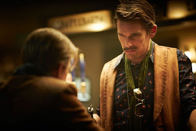 Sarah Snook and Ethan Hawke in Predestination