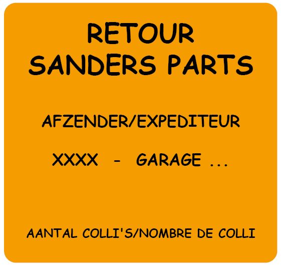 Leveringen artikelen retour | Sanders Parts (NL)
