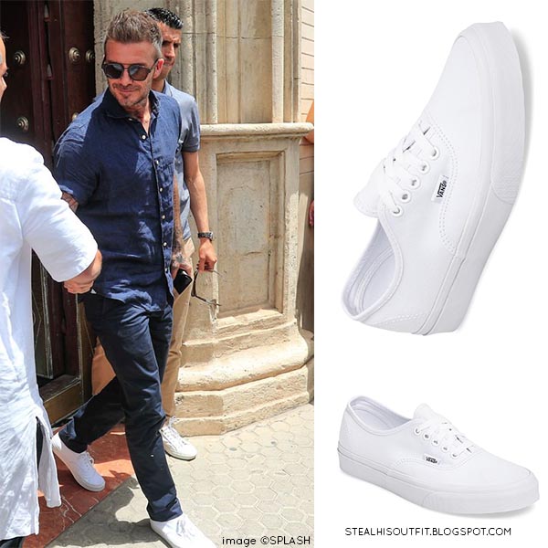 David Beckham in white canvas sneakers David Beckham in white canvas sneakers