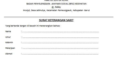 Surat Izin Dokter Kosong Pdf