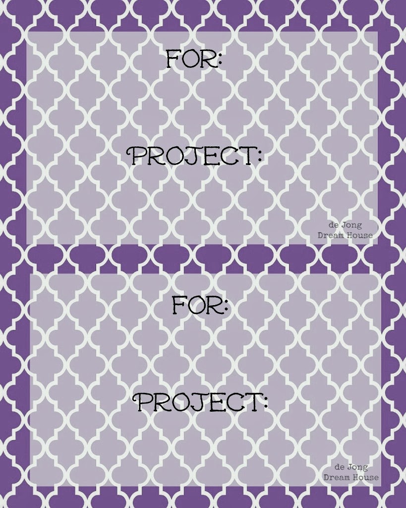 de Jong Dream House: Printable | Project Box Labels