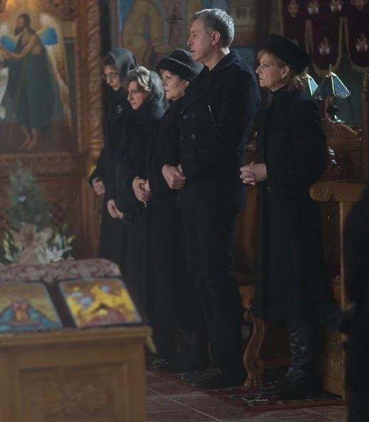 Crown Princess Margareta of Romania, Prince Radu, Princess Elena, Princess Maria and Irina Walker, attended the Christmas Day Service and memorial mass at the Savarsin Orthodox Church