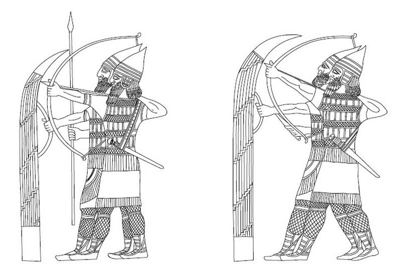 Рисунок воина 5 класс. Щитоносцы Ассирии. Доспехи Ассирии. Армия Ассирии. Ассирийский лучник.