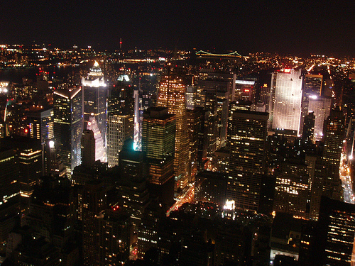 new york city streets at night. at New+york+city+at+night