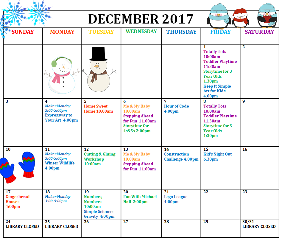 BayportBlue Point Public Library Children's Room Calendars