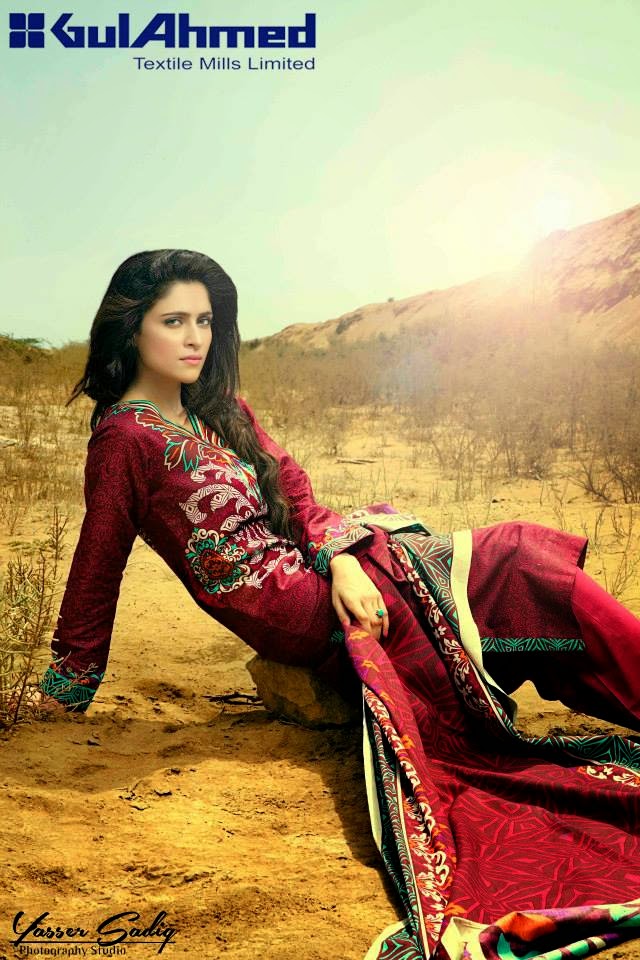Gul Ahmed Colorful Winter Dress Collection 2014 - 2015
