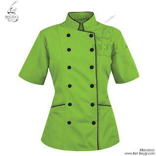 پیراهن آشپزی یقه ایستاده سبز کد 9574