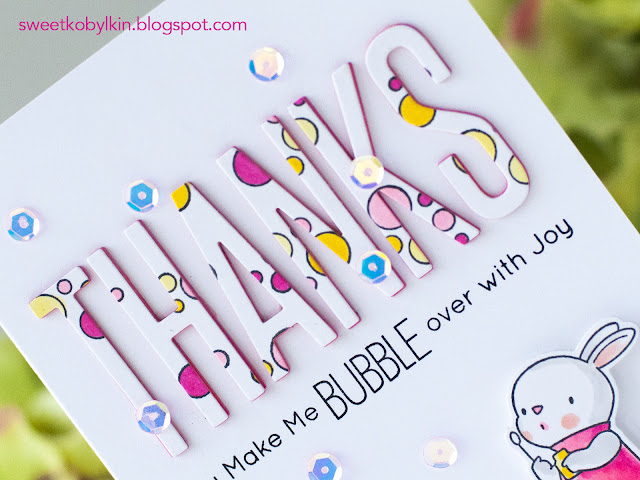 Create own patterned paper with stamps from My Favorite Things Bubble over with Joy set