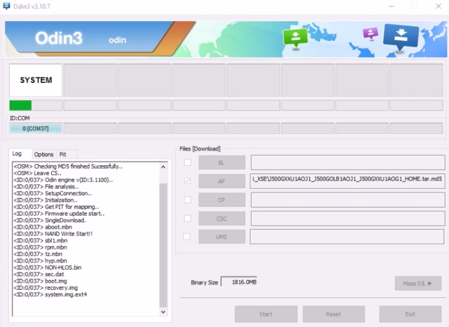 Cara Flash HP samsung J5 Flash Ulang Via ODIN Ada
