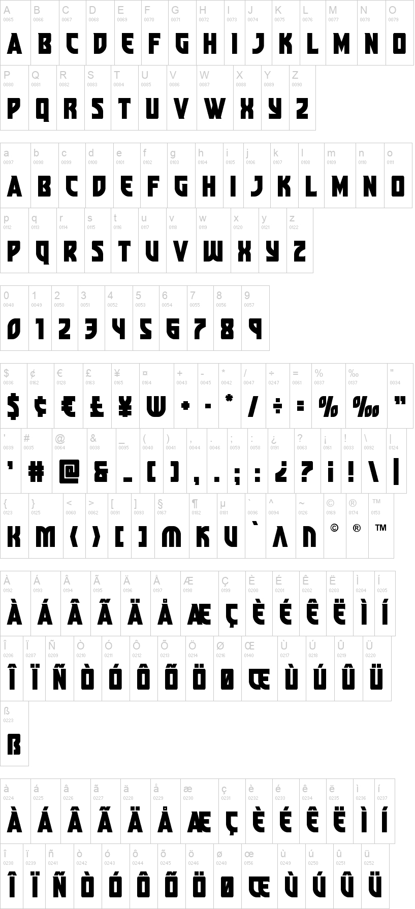 tipografia shang chi abecedario alfabeto