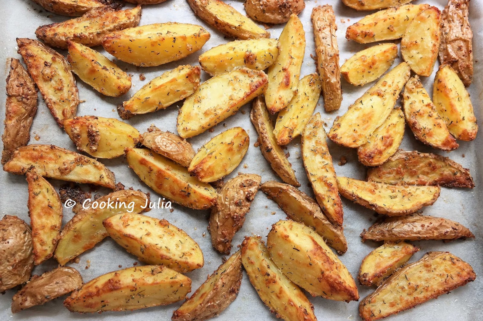 Cooking Julia Pommes De Terre Au Four A L Ail Et Au Parmesan