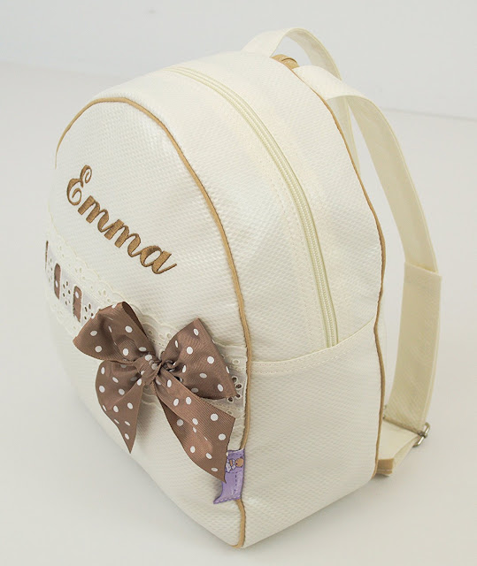 Personalisierte Rucksack für Kinder mit name beige