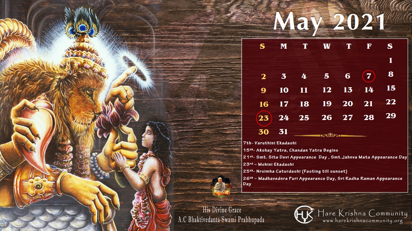 Hare Krishna Community Jaipur: Vaishnava Calendar: May 2021