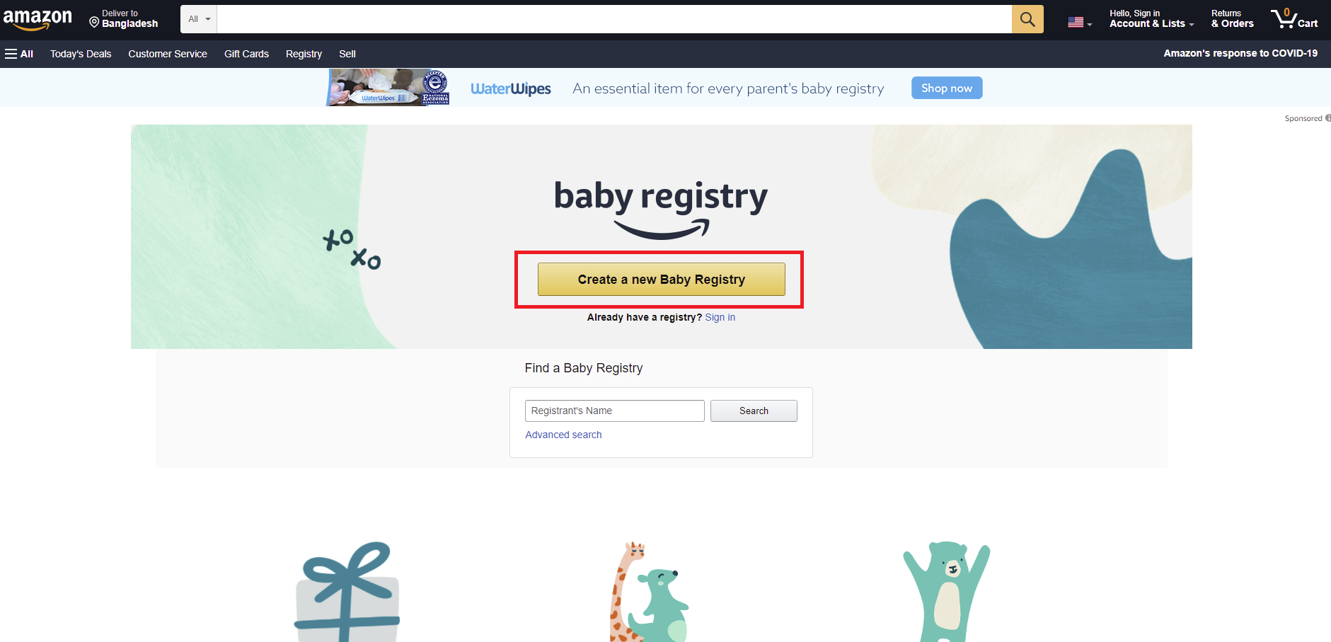 Amazon Baby Registry Sign Up (Desktop/Laptop/Mobile)