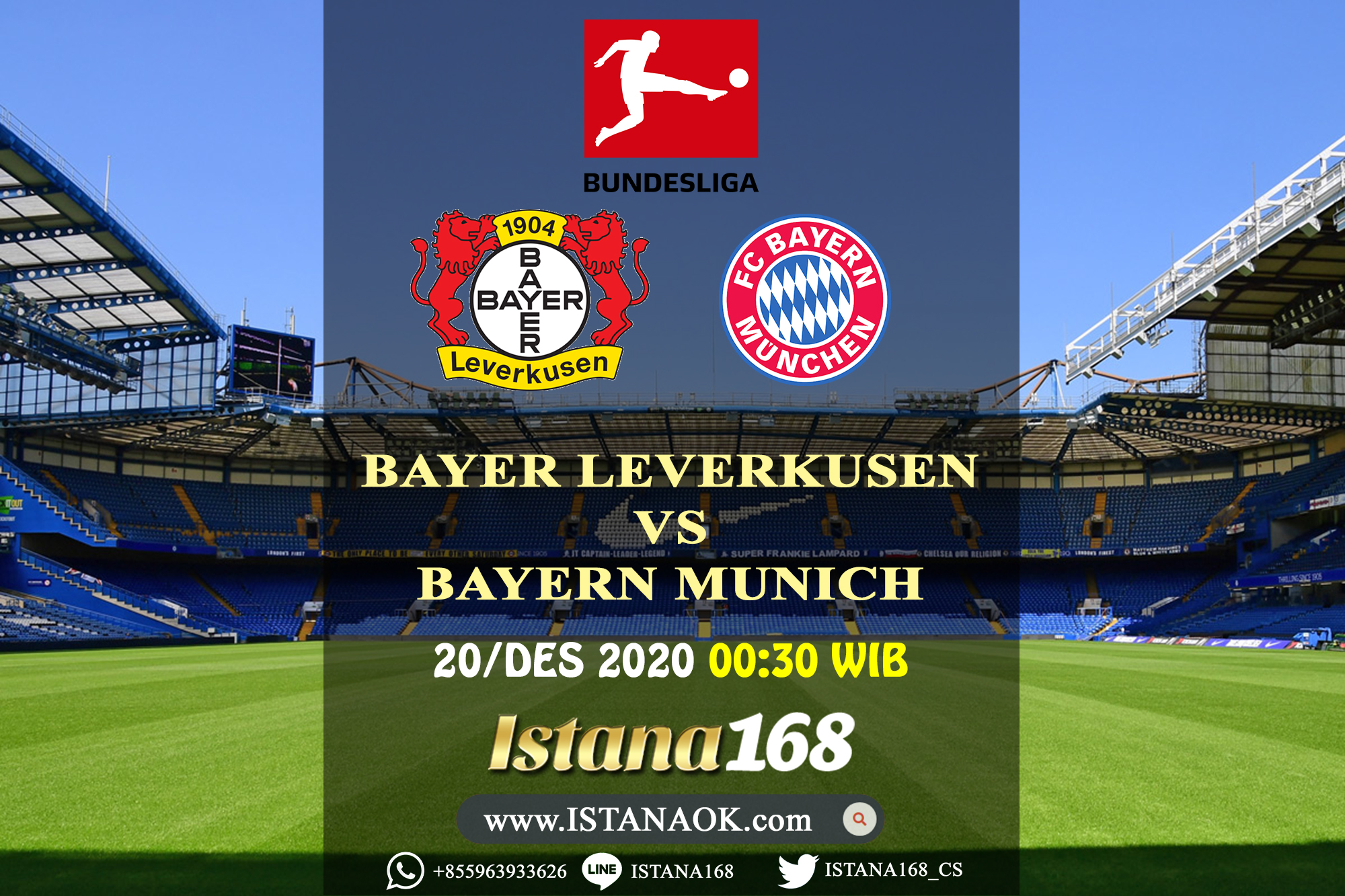 Prediksi Bola Akurat Istana168 Bayer Leverkusen vs Bayern Munich 20 Desember 2020