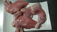 Clean 2 chicken legs and 2 chicken breast pieces for Tandoori chicken recipe