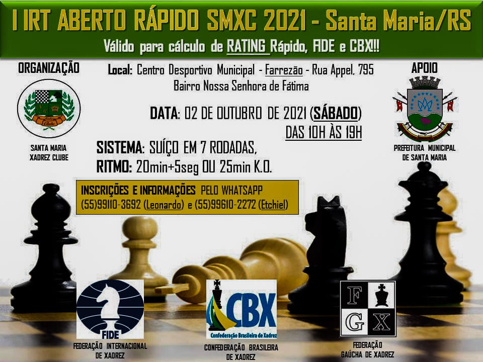 Torneio Aberto de Xadrez Cidade de Porto Alegre 249 anos