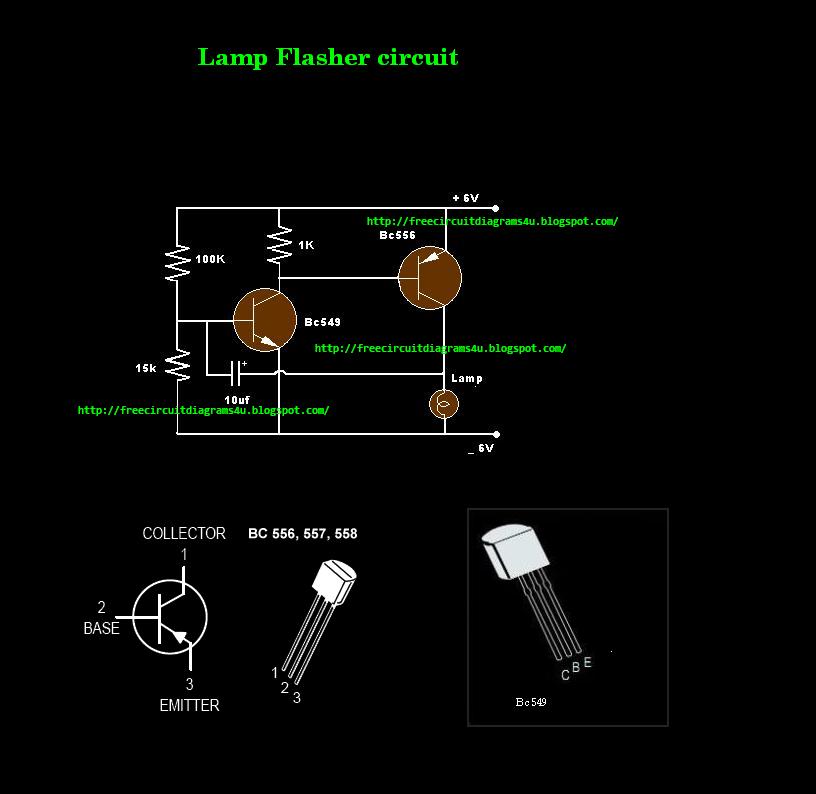 FREE CIRCUIT DIAGRAMS 4U: Simple 6V lamp Flasher Circuit Diagram
