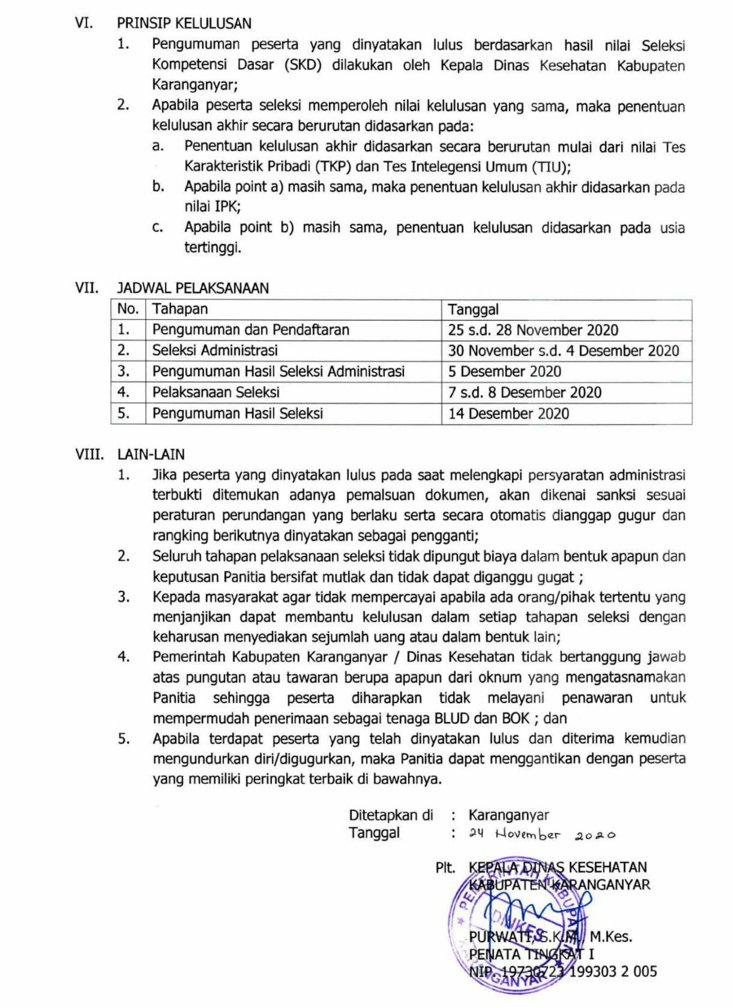 Lowongan Kerja Lowongan Kerja Dinas Kesehatan Kabupaten Karanganyar Tahun 2020