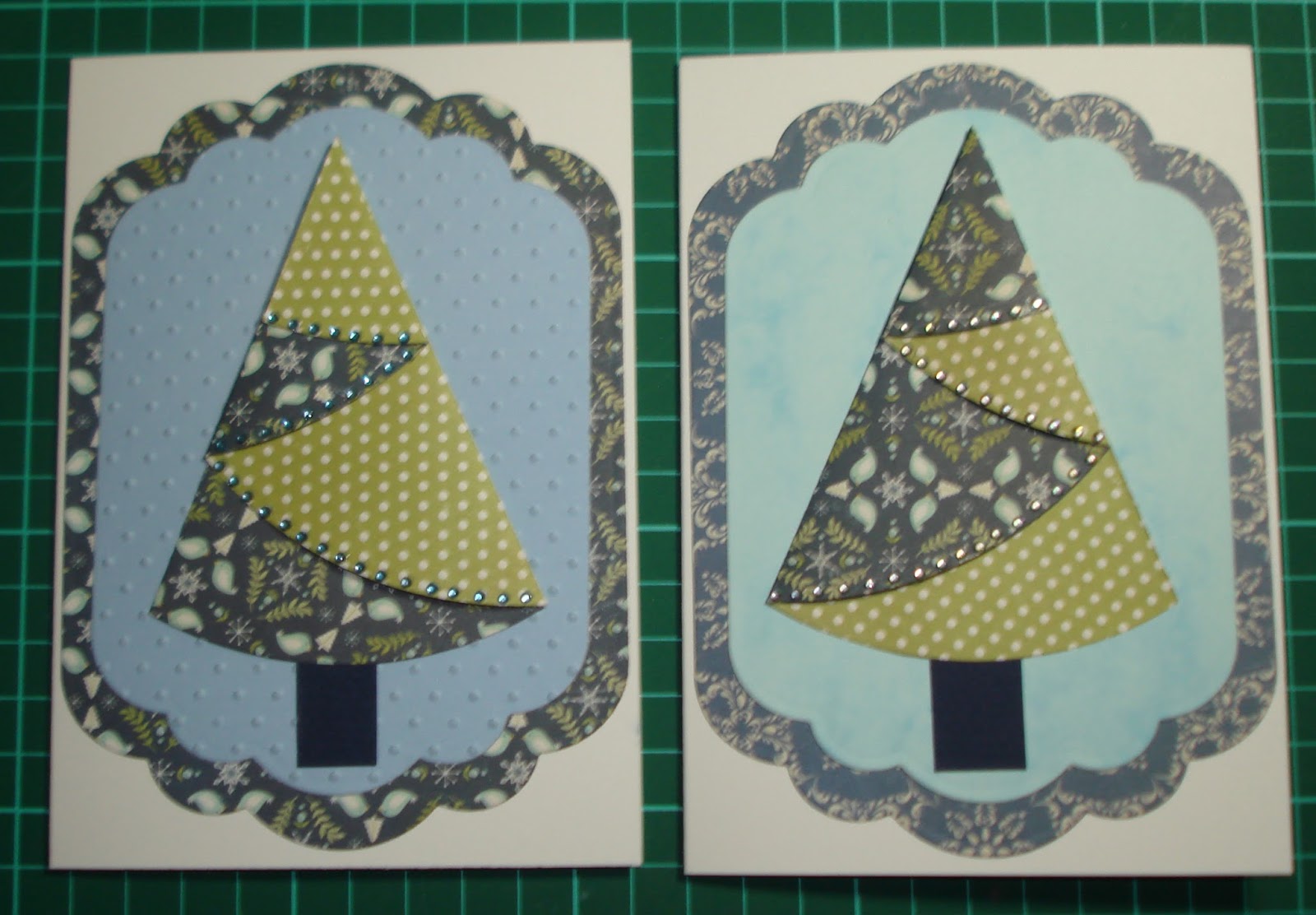 Lorraine Lives Here 2 more folded Christmas tree cards