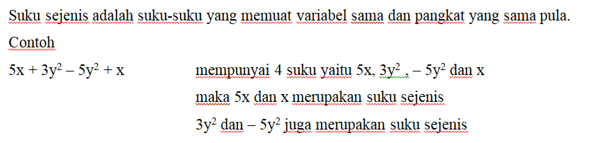 PENJUMLAHAN BENTUK ALJABAR MATEMATIKA KELAS 7 - Media Pembelajaran