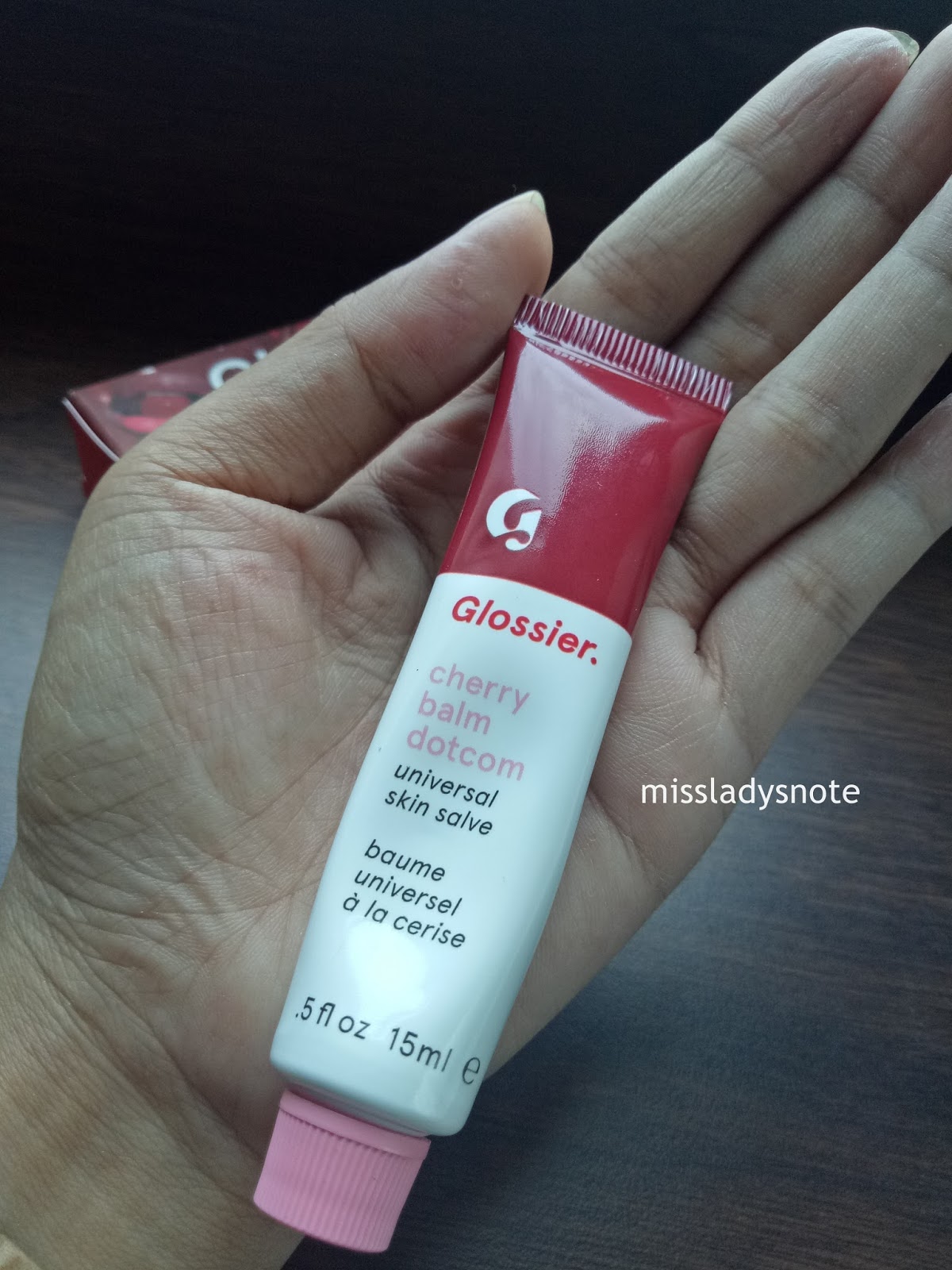 Review Glossier Cherry Balm Dot Com