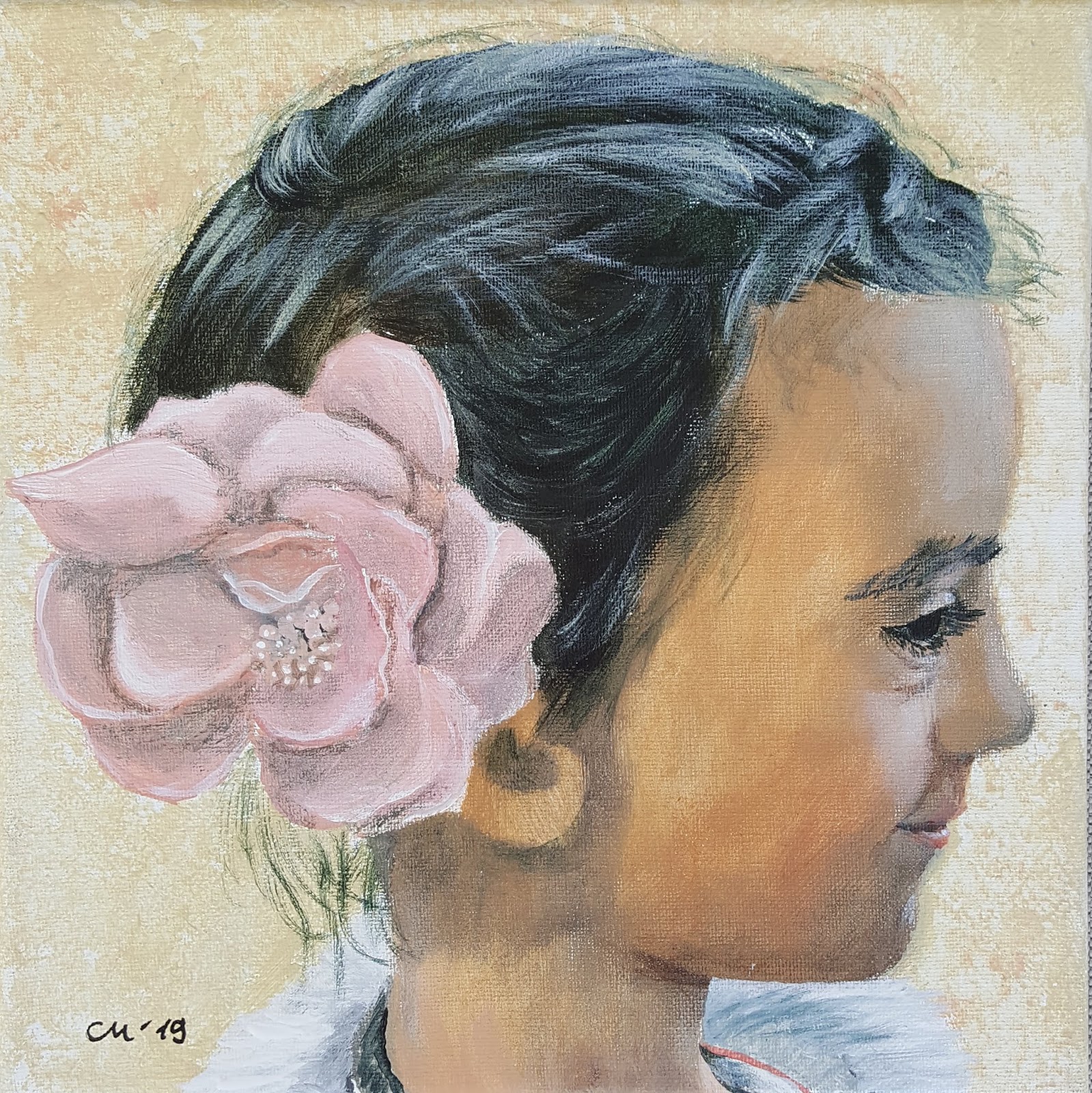 Daily Painting Carola Mehring 13 6 2019 Das Kleine Rosengesicht