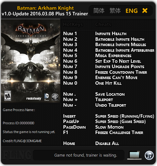 Batman Arkham Knight PC Game Trainers Download Game Trainers