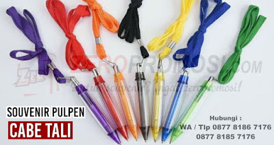 Pulpen mode Cabe pakai tali, pen cabe tali, pulpen plastik, pen insert stiker, pen promosi