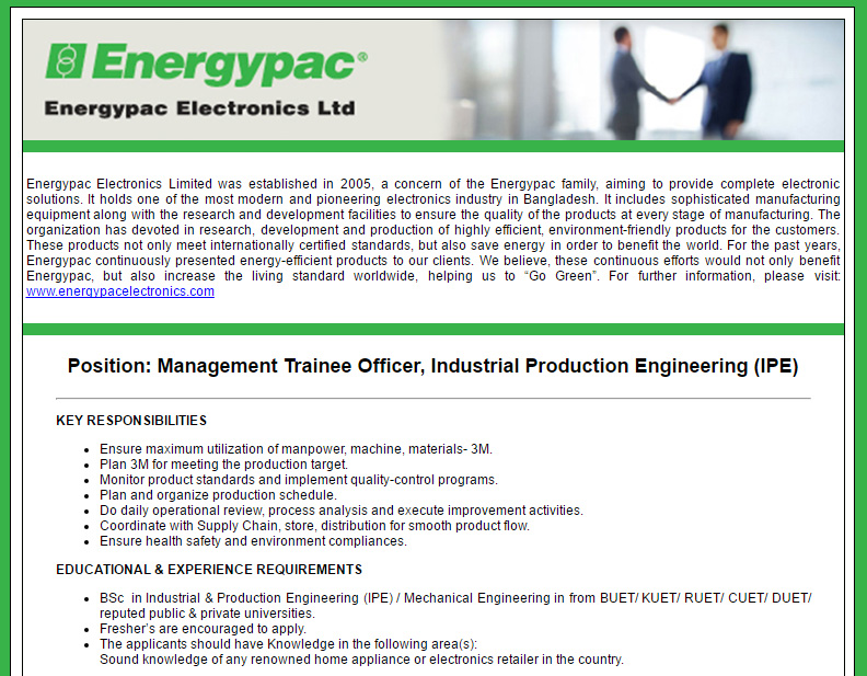 career energypac electronics limited post title management trainee officer industrial production engineering ipe - Production Engineering Job career energypac electronics limited post title management trainee officer industrial production engineering ipe - Production Engineering Job