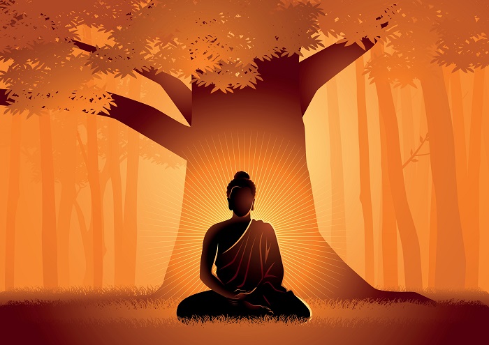 Siddharta Gautama Sitting Under Bodhi Tree