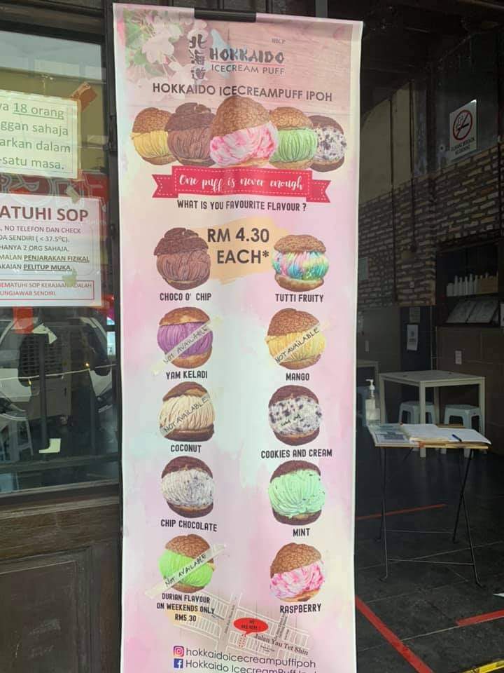 Makan Aiskrim di Hokkaido Ice Cream Puff Ipoh Perak Cerita Ceriti