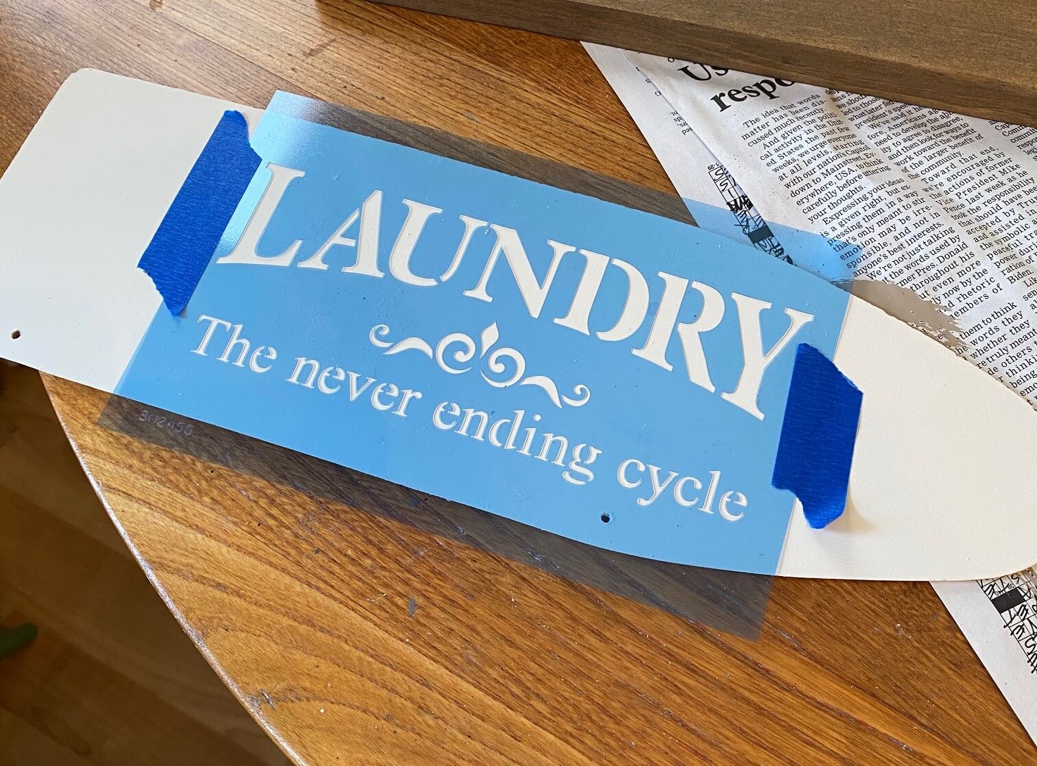 Dollar Tree Ironing Board Sign Upcycled As Farmhouse Laundry Room Decor