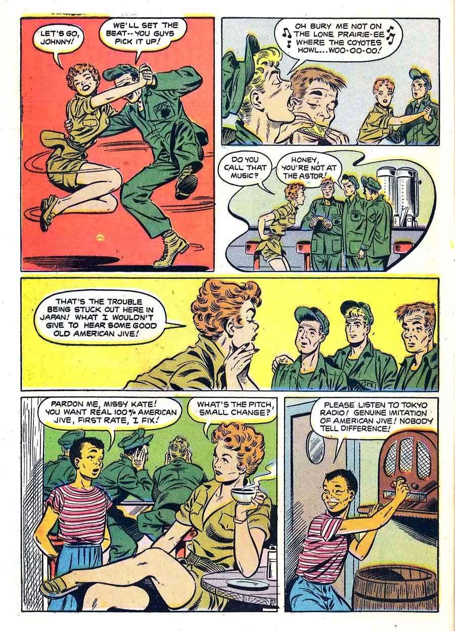 Canteen Kate v1 #2 st john 1950s golden age comic book page art by Matt Baker