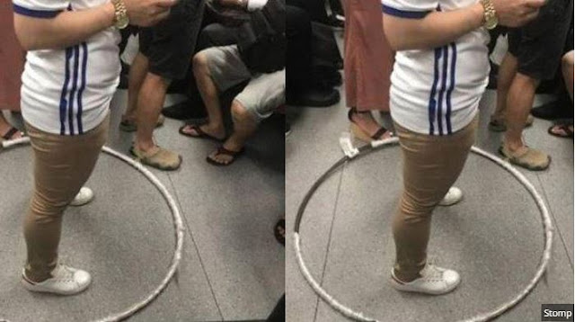 Main Hula Hoop Didalam MRT, Ternyata Wanita Ini Tak Ingin Berdesakan Dengan Yang Lain