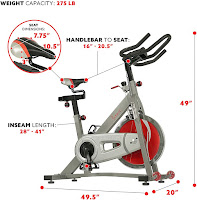 Sunny Health & Fitness Pro II Indoor Cycle's dimensions, image, diagram