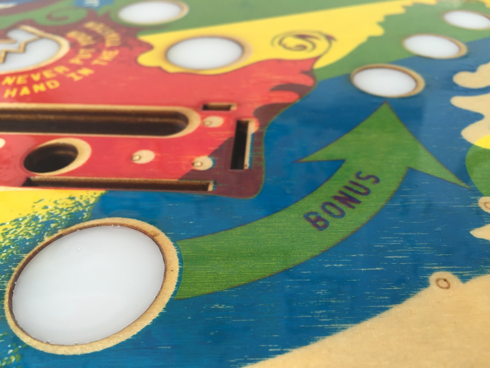 Jono Sandilands Never Poorman's pinball playfield clear coat