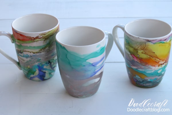 Alcohol Ink Art On Ceramic Mugs Video Tutorial