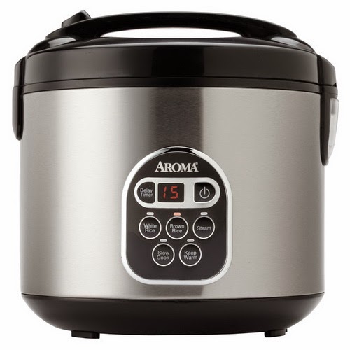 Aroma 20 Cup (Cooked) Digital Rice Cooker and Food Steamer, Stainless Steel 