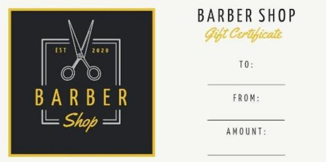 Barbershop Gift Card Bachelors Party Gift Ideas