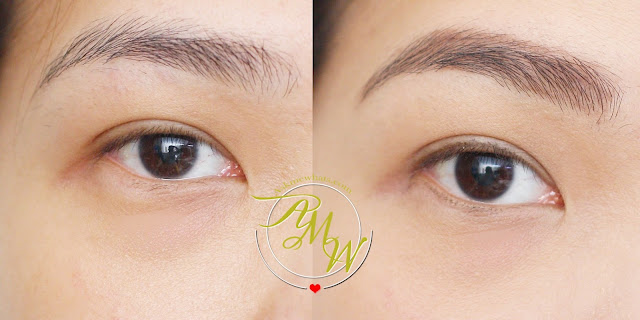 a before and after photo of Nikki Tiu AskMeWhats wearing Catrice Eye Brow Stylist in shade 030 Brow-n-eyed Peas