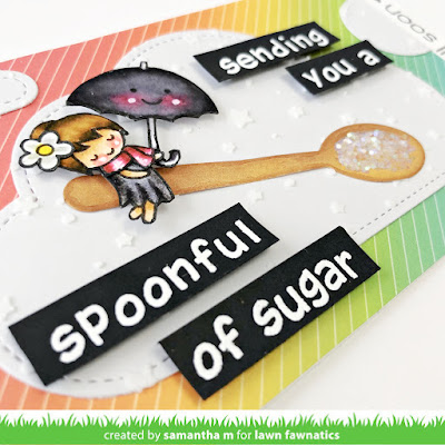 Just a Spoonful of Sugar Card by Samantha Mann for Lawn Fawnatics Challenge, Lawn Fawn, Get Well Card, Cardmaking, Handmade Cards, Mary Poppins, #diecutting #lawnfawnaticschallenge #lawnfawn #getwellsooncard #getwell #marypoppins #spoonfulofsugar