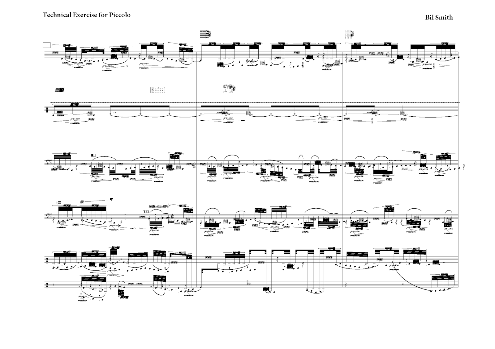 "Sound Morphology" (Bil Smith Composer) Technical Exercise for Piccolo