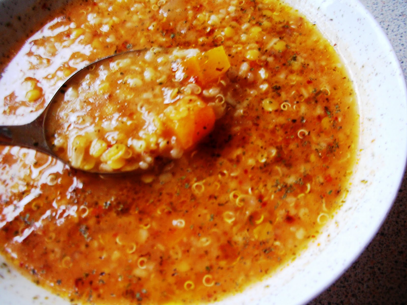 Daughter-in-law&amp;#39;s Spicy Lentil and Bulgur Soup (with quinoa) - Ezo ...