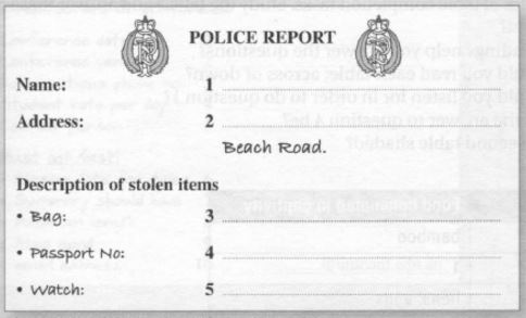 IELTS Listening Practice – Report a theft