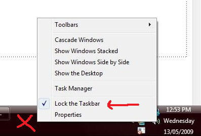Lock Taskbar