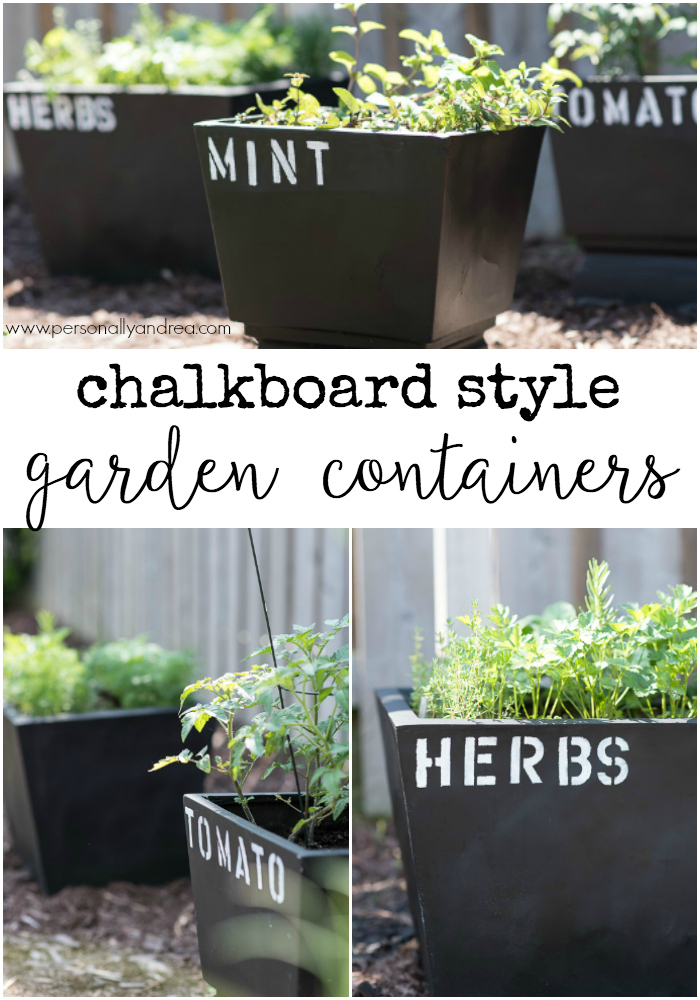 Chalkboard Style Garden Container Makeover Personally Andrea